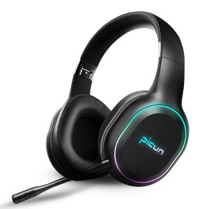 מבצעי Black Friday אוזניות Picun P80S bluetooth 4.1 Gaming Headset LED Lighting Noise Cancelling Wireless Headphone With Mic