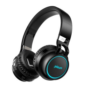 מבצעי Black Friday אוזניות PICUN P60 Led Flashing Colorful bluetooth Headphone With Mic AUX TF Card Handsfree Call