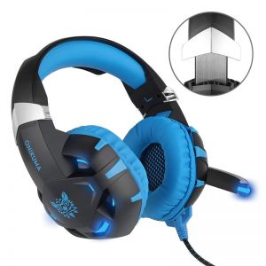 מבצעי Black Friday אוזניות K2 3.5mm Gaming LED Light Headphone USB 7.1 Stereo Surround Sound Computer Headset Headband with Mic
