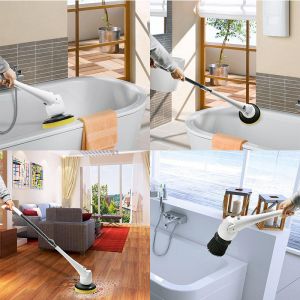 מבצעי Black Friday מנקי חלונות EVERTOP FD-EBC Multi-function Long Handle Bristles Hard Hair Cleaning Brush Bath Floor Brush Cleaning Machine Bathroom Tile Washer