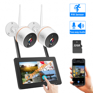 מבצעי Black Friday מצלמות אבטחה Hiseeu WNKIT-7V-2HB412 EU White 2 million pixel wireless network camera set