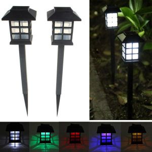 מבצעי Black Friday תאורה לגינה 2pcs Garden Solar Oriental LED Lamp Outdoor Yard Lawn Decorative Light