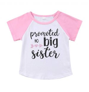 מבצעי Black Friday בגדי תינוקות חולצה קצרה לתינוקת שנולד לה אח קטן חדש או אחות