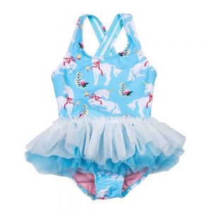 שמלת חד קרן עם חצאית טוטו לתינוקת מתאים גם לשימוש כבגד ים