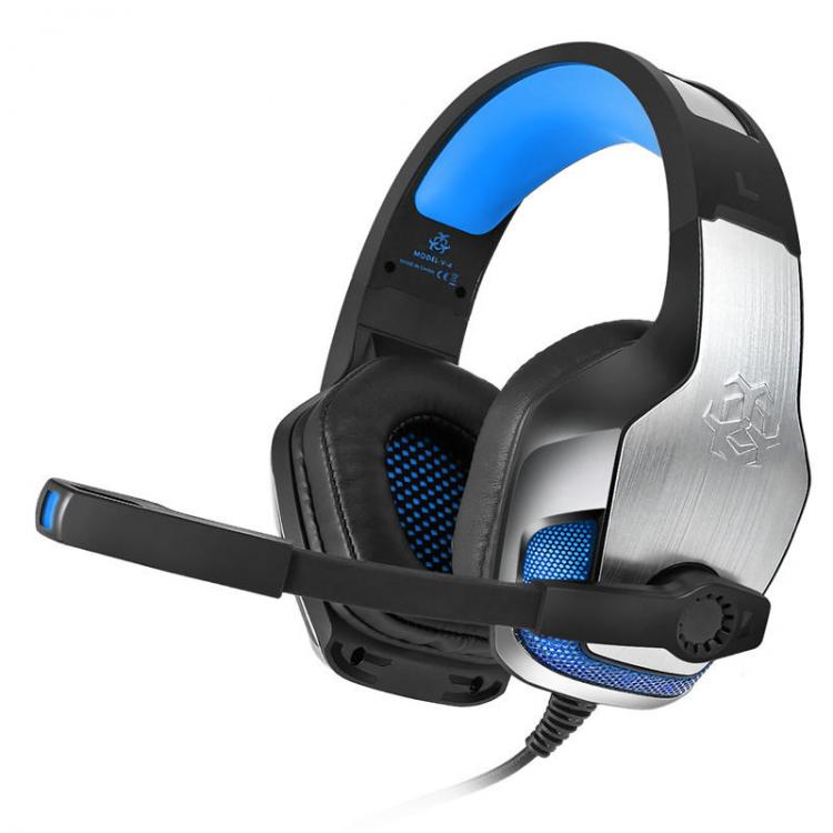 מבצעי Black Friday אוזניות V4 3.5mm Wired Control Lighting Gaming Deep Bass Headphone Noise Cancelling Metal Headset With Mic