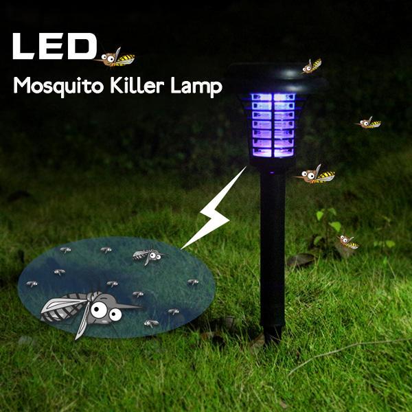 מבצעי Black Friday קוטלי יתושים Garden Solar Power LED Mosquito Killer Lamp Yard Plastic Waterproof Lawn Light
