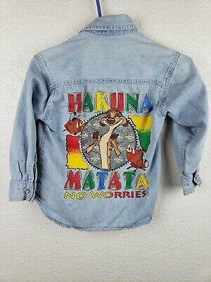 מבצעי Black Friday בגדי ילדים    Vintage Disney Lion King Hakuna Matata Size 6 Kids Shirt Button Down Cotton