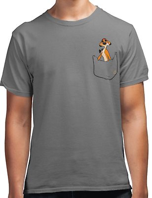 מבצעי Black Friday בגדי ילדים    Cute Pocket Timon Meerkat-  The Lion King Movie character Inspired Fan T-Shirt